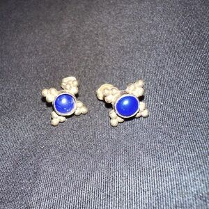 Native made Lapis silver earrings